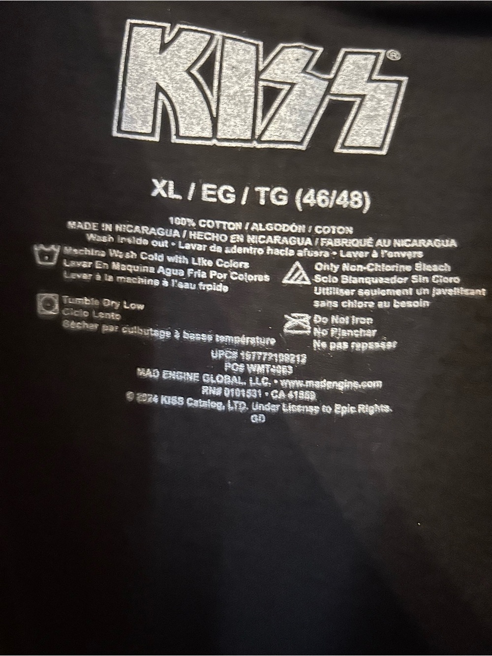 NWT Kiss Black Tee with Yellow & Red Gradient Logo Size XL - Picture 4 of 6